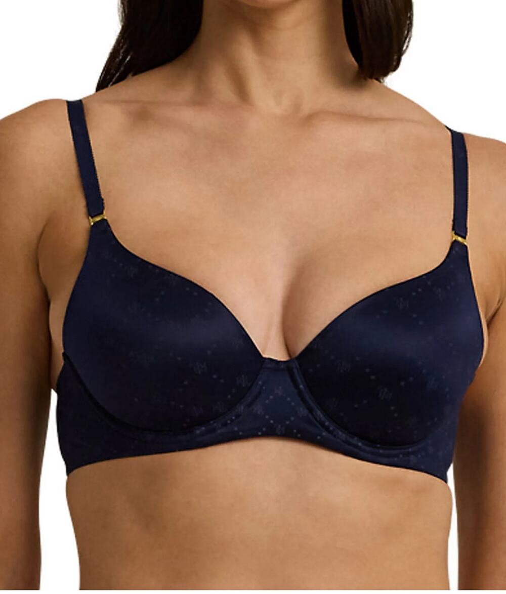 Ralph Lauren LRL Satin T Shirt Bra Navy Blue 36B
